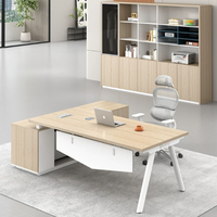 Nouveau bureau de direction en forme de L, moderne et luxueux, table de bureau en bois de haute technologie, écologique et durable pour PDG et dirigeant
