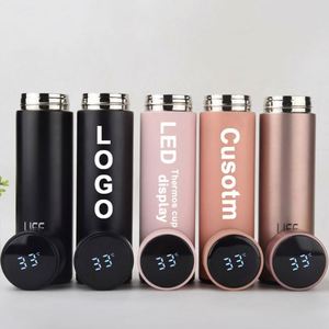 Bouteille isotherme intelligente en acier inoxydable de 500 ml avec affichage numérique de la température LED, filtre intégré, alimentée par batterie, portable - Product Image 1