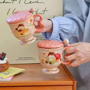 แก้วเซรามิคพร้อมฝาและช้อนลายการ์ตูนสำหรับใช้ที่บ้าน ที่ทำงาน หรือใช้สำหรับมื้อเช้า ลาย Good Times แก้วเดี่ยว รุ่น October Something - Product Image 1