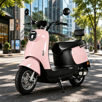 Scooter électrique rétro rose classique, directement de l'usine, 60V 800W, contrôleur 12 tubes, cyclomoteur urbain avec alarme antivol pour femmes