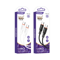 Kabel Pengisian Cepat KAKUSIGA 100W Tipe-C ke Tipe-C, Material TPE yang Ditingkatkan dengan Sentuhan Lembut dan Nyaman (Kemasan Terpisah)