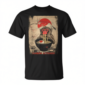 Camiseta japonesa con diseño gráfico de Macaque Ramen, diseño gráfico para amantes de los monos, ajuste unisex - Product Image 2