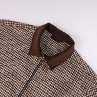 Veste en tweed pied-de-poule mélangé laine et velours côtelé pour homme, col brodé personnalisé, style vintage pour tenues décontractées