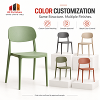 Chaise d'appoint moderne et minimaliste en plastique, dossier creux à trois lattes, légère, empilable, écologique, pour café, intérieur et extérieur
