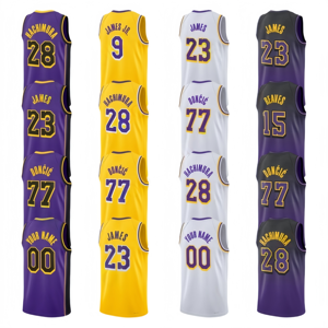 Nuevas Camisetas de <span class=keywords><strong>Baloncesto</strong></span> de Los Ángeles, Logotipo Cosido, <span class=keywords><strong>Camiseta</strong></span> Bordada, Camisetas Personalizadas con Logotipo - Product Image 1