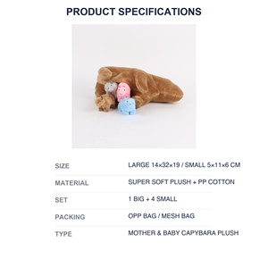 Juego de Peluches Personalizados de Mamá Capibara y 4 Bebés, de Algodón PP Suave, Animal de Peluche Kawaii, Almohada Familiar para Abrazar, Decoración de Habitación, Regalo - Product Image 3