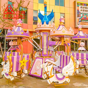 Siège de balançoire personnalisable style Cygne Pégase, design rose vif, bandes <span class=keywords><strong>LED</strong></span> néon pour parcs d'attractions et centres commerciaux, 12 personnes - Product Image 5