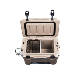 Nevera portátil Kuer Cooler Box de 50L, rectangular, aislada, para acampar al aire libre, con cesta y portavasos. - Product Image 1