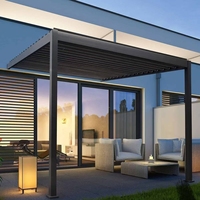 Auvents de soleil de luxe pour l'extérieur, auvents de terrasse, auvents de patio, auvents imperméables, pergola bioclimatique en aluminium à lames orientables électriques