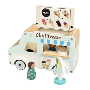 Encourage le jeu <span class=keywords><strong>de</strong></span> rôle et développe les compétences sociales chez les enfants, camion <span class=keywords><strong>de</strong></span> nourriture en bois style food truck pour jouer à faire semblant <span class=keywords><strong>de</strong></span> manger des glaces - Product Image 2