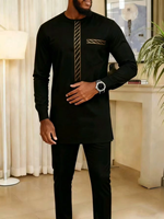Ensemble homme S-2XL, grande taille, été, nouveau style africain et arabe, imprimé numérique, hauts et pantalons à manches longues