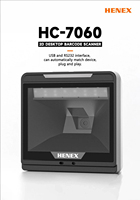 Pemindai Barcode 1D/2D Omnidirectional Desktop HENEX HC-7060, Pembaca Kode QR untuk Kasir Supermarket dan POS Ritel