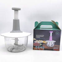 Grote 1,5L kom, moeiteloze groentehakker, vleesmolen, fruit- en kruidenhakker, knoflook- en uienhakker, handmatige voedselhakker