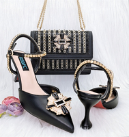 Ensemble de sac à chaussures exquis derniers talons hauts pointus avec sac à main chaussures assorties à la mode avec sac à main
