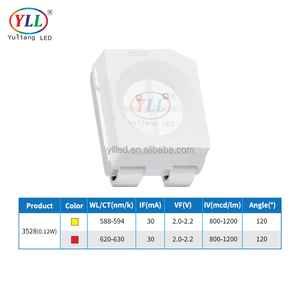 YLL 캡슐화 에피스타 칩 맞춤형 파장 620nm 590nm 이색 적색 황색 다이오드 SMD LED 디밍 가능 120도 시야각 - Product Image 2