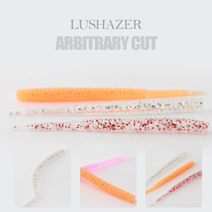 Lushawer 20 cái/túi gốc câu cá nhỏ mềm mồi 5cm 6cm bass nhỏ mềm nhựa thu hút Giun đất nước ngọt cho cá hồi Bass - Product Image 2