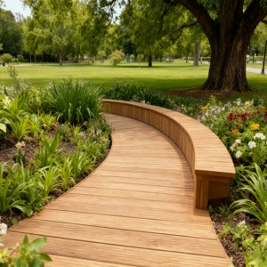 Revêtement de sol extérieur en bois imperméable et antidérapant pour plates-formes panoramiques, promenades et chemins de parc - Product Image 1