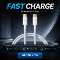 Câble USB C tressé à charge rapide, câble de données Type C pour iPhone, téléphone Android, appareil photo, ordinateur