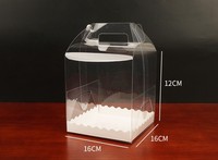 Boîte à gâteau en plastique Portable Transparent 3/4/5/6 pouces, emballage de gâteau d'anniversaire avec poignée