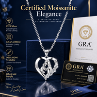 Collier pour femme en argent sterling 925 de luxe, motif cœur mère et enfant, moissanite de qualité D VVS, cadeau exquis, bijoux raffinés