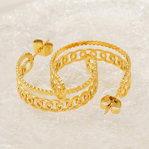 Zogxin Huggie Earrings Gold Geometric Studs For Women Party Fashion Jewelry - Product Image 3