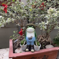Nouvel Arrivage : Pot de Fleurs Grenouille pour Plantes Succulentes, en Résine Naturelle, Style Champêtre, Ornement de Jardin, Cour et Bureau