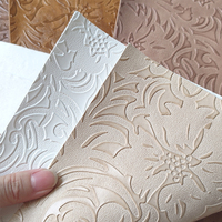 Tissu en similicuir à motif floral vintage, cuir synthétique gaufré pour nœuds, boucles d'oreilles, projets de bricolage