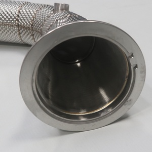 High Quality Exhaust Downpipe 89-76mm Reducing Diameter Straight Heat Shield /Brushed Pipe for Audi RS4 RS5 B9 2019-2022 2.9T - Product Image 3