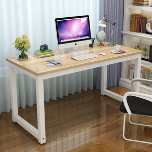 Computer Desk Simple Design Wood Top White <b>Frame</b> Study Office Workstation Home Use - Product Image 1