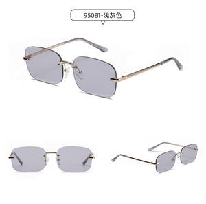 Últimas gafas de sol de moda de lujo coloridas para mujer Retro sin marco con lentes ópticas de espejo novedad exclusiva para mujer - Product Image 5