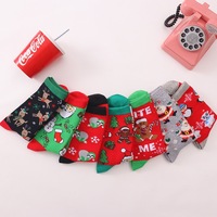 Chaussettes en coton mi-mollet pour adultes, motif de Noël festif (Père Noël, flocon de neige, renne), respirantes, cadeau de Noël