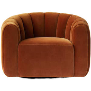 เก้าอี้พักผ่อนแบบหมุนได้ ผ้าหุ้มหรูหรา สไตล์อิตาเลียนทันสมัย สำหรับห้องนั่งเล่น หุ้มด้วยผ้ากำมะหยี่ - Product Image 1