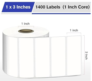 1x3 Inch Removable Direct Thermal <b>Labels</b> Perforated BPA-Free Waterproof Shipping <b>Labels</b> for Thermal <b>Printers</b> - Product Image 2