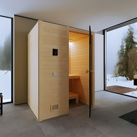 Outlet pabrik Sauna, kaca uap kering pribadi ruang sauna dengan audio WIFI, tungku listrik opsional pemanas inframerah