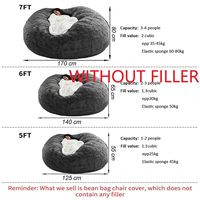 Sofá Puff Gigante de Peluche Sherpa de 6, 7 y 8 pies con Relleno de Espuma, Venta al por Mayor para Sala de Estar