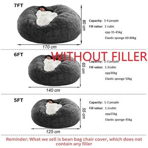 Divano pigro Beanbag peluche 6ft 7ft 8 ft Sherpa grande gigante grande sacco divano con schiuma riempitivo all'ingrosso per soggiorno - Product Image 2