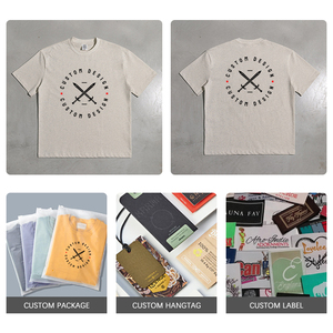 <span class=keywords><strong>Mercerisé</strong></span> 100% <span class=keywords><strong>coton</strong></span> biologique hommes Style Vintage T-Shirt à manches courtes 2025 nouvelle Collection d'été cou ample tricoté surdimensionné - Product Image 6