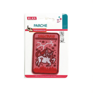 Toppa in tessuto Ilan Sagittario 8x5cm termoadesiva ricamata con segno zodiacale - Product Image 2