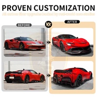 Kit Body karbon kering MSY untuk Ferrari SF90 Spider 2019 spoiler bibir depan rok samping Diffuser belakang Fender Air Vent Bodykit