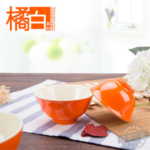 Orange Imitation Porcelain Bowls 701 702 703 Dishwasher Safe Home Hotel Use - Product Image 4