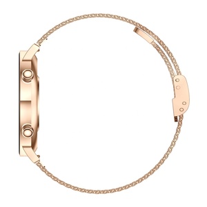 MK96 Rose Gold Smart Watch with Matching Steel Strap Unisex Design AMOLED Screen IP68 Waterproof BT Call Health Fitness Tracker - Product Image 5