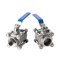Válvula de Bola de 3 Vías de Acero Inoxidable de Pasaje Completo, Manual, OEM, para Aceite, Alta Temperatura, Fabricante de Piezas 89