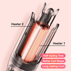 Verhindert Verknoten und Verbrennen Rotierender Lockenstab mit LED-Anzeige PTC-Heizung Schnellaufheizend Temperaturkontrolle Automatischer Lockenstab - Product Image 4