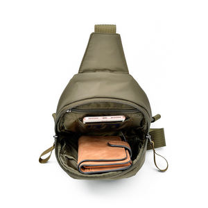 사용자 정의 하이 퀄리티 USB 충전 포트 스포츠 도난 방지 나일론 어깨 가슴 가방 작은 크로스 바디 전술 방수 슬링 백 - Product Image 3