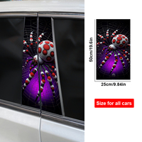 2 autocollants décoratifs en PVC imperméables et écologiques à motif araignée pour montants B et vitres centrales de voiture