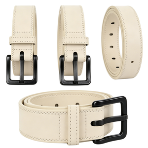 <span class=keywords><strong>Cintura</strong></span> in Pelle <span class=keywords><strong>Beige</strong></span> di Alta Qualità con Fibbia a Perno, <span class=keywords><strong>Cintura</strong></span> Casual Monocolore per Uomo e <span class=keywords><strong>Donna</strong></span> - Product Image 2