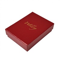 Boîte à bijoux en papier rigide texturé rouge avec logo personnalisé, doublure en velours noir, couvercle rabattable pour collier, bague, pendentif, emballage cadeau de mariage