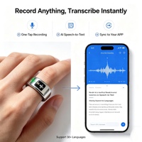 Bague connectée d'enregistrement numérique IA avec fonction de résumé de conférence et de dialogue vocal assisté, développement / personnalisation / SDK / OEM