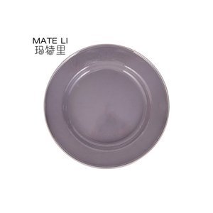 Venta al por mayor 20cm gris esmaltado colorido impreso personalizado <span class=keywords><strong>Metal</strong></span> esmalte hierro plato de comida - Product Image 2