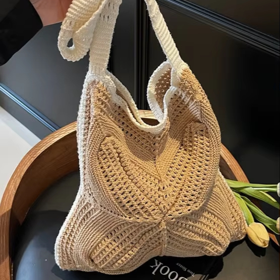 SERKABO Lot De 2 Poignées De Sac Au Crochet - Bandoulière Amovible Marron